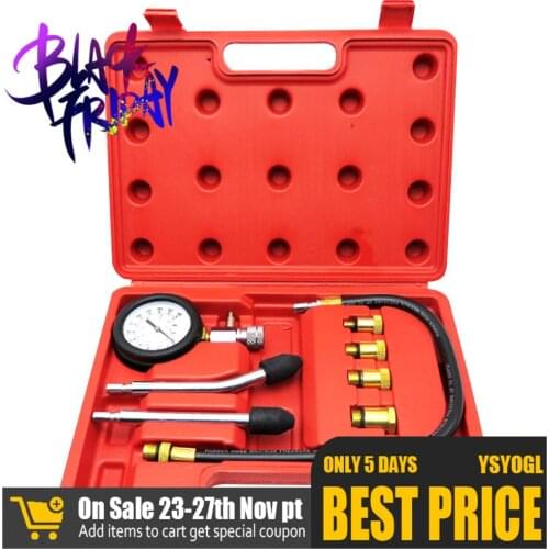 Automotive Motorcycles Petrol Engine Compression Tester Pressure Gauge Tester Kit Car Repair Tools