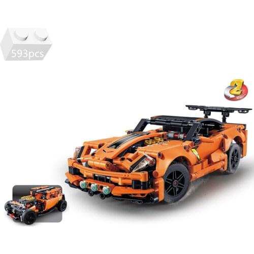 NEW High-tech Racing Car Corvettes ZR1 Building Blocks Kit Bricks Classic Model City Vehicle Supercar Toys For Children Gifts