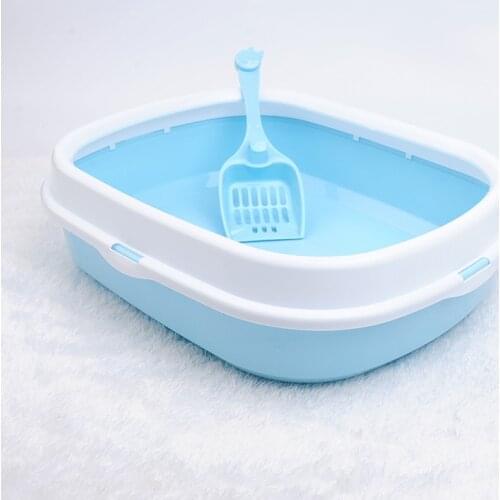 Pet Cat Toilet Cat Litter Box Bowl Anti-splash Reusable Semi-closed Sand Basin Plastic Cat Supplies Indoor Home Pet Bedpans