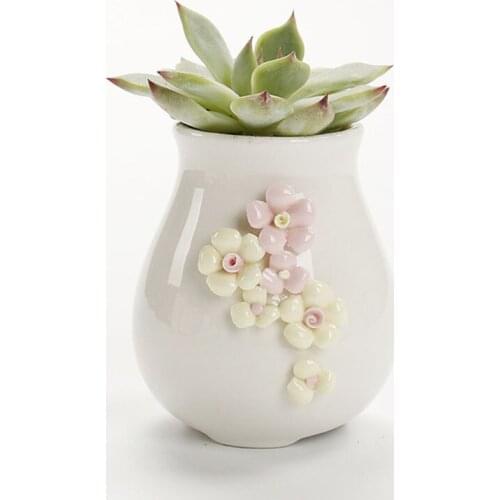 Creative Handmade Floral Pot Vase DIY Porcelain Flowerpot Bonsai Pot Container Ceramic Succulent Plant Pot Garden Decor