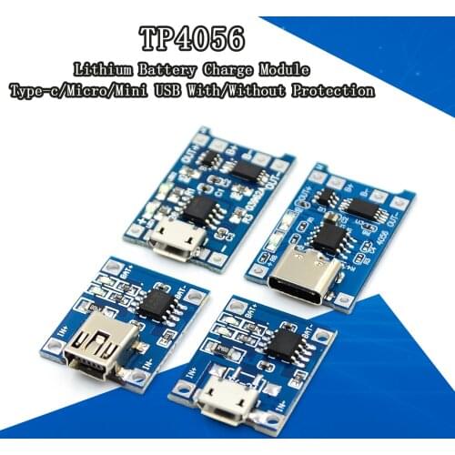 Mini Micro Type-c USB 5V 1A 18650 TP4056 Lithium Battery Charger Module Charging Board With Protection Dual Functions 1A Li-ion