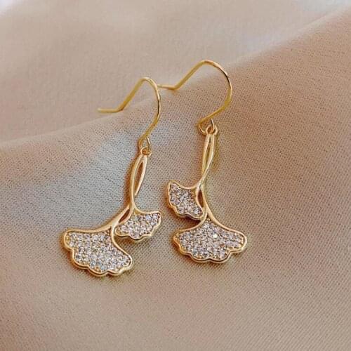 Trendy Gold Color Leaf Earring for Women Girl Leaves Tassel Drop Dangle Earrings Party Jewelry Brinco