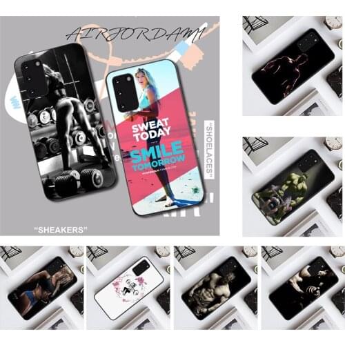 PENGHUWAN Bodybuilding Gym Fitness Soft Silicone TPU Phone Cover for Samsung S20 plus Ultra S6 S7 edge S8 S9 plus S10 5G