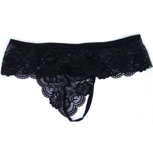 New Gay Mens Lingerie Underwear Lace G-string Lingerie Sexy Gay Mens Underwear Thongs Lacework Underwear Pouch Briefs Underpants