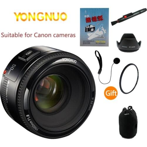 Camera-lens yn50mm Yongnuo 50mm F1.8 Canon EF port small spittoon Nikon F port 50/1.8 large aperture autofocus AF lens