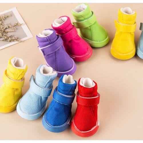 Pet Shoes For Small Dogs Chihuahua Teddy Yorkies Dog Shoes Cat Canvas Shoes Cute Candy Color Spring/Autumn Outdoor Boots