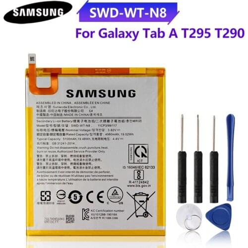 Original Tablet Battery SWD-WT-N8 For Samsung Galaxy Tab A T295 T290 5100mAh Authentic Replacement Battery