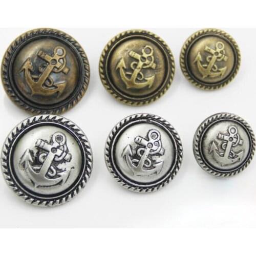 18mm&21mm&25mm Retro bronze buttons silver bronze anchor buttons plastic decorative buttons