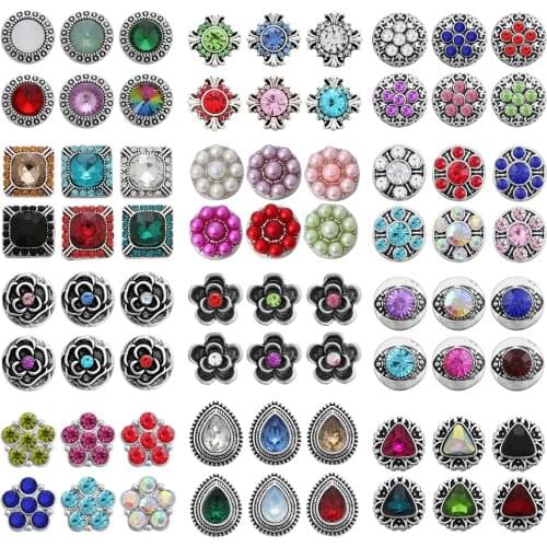 10pcs/lot New Snap Button Jewelry Mixed Style Ginger Metal 12mm Snap Buttons Fit Snap Bracelet Bangles Button Jewelry