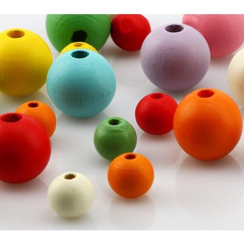 Mix Color Round Natural Wood Beads 10/15mm Wooden Loose Spacer Beads For Jewelry Making DIY Necklace Bracelet Accessories