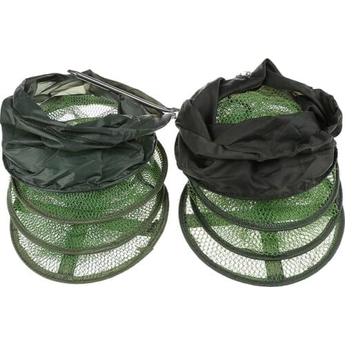 4 Layers Collapsible Fishing Basket Dip Net Fishing Cage to Keep Fish Alive in the Water Fishing Accessories Tool 1.2/1.5M