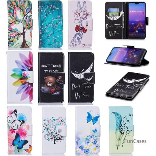 Smiley Face Flip Phone Case sFor Estojo Huawei P20 Pro Bracket Case Coque Vintage Holsters Clips Case For Huawei Ascend P20 Plus