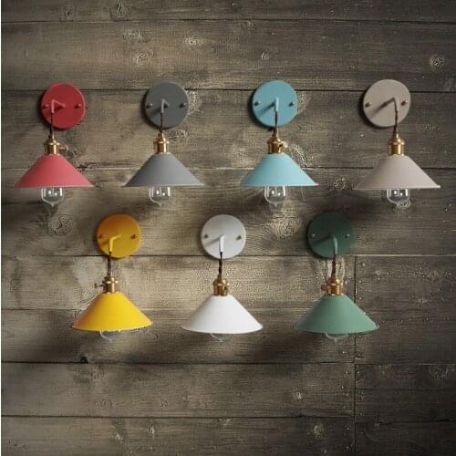 Modern Bedside wall lamp edison aisle sconce bedroom Read led wall light Colorful bathroom E27 Pure copper holder light fixtures