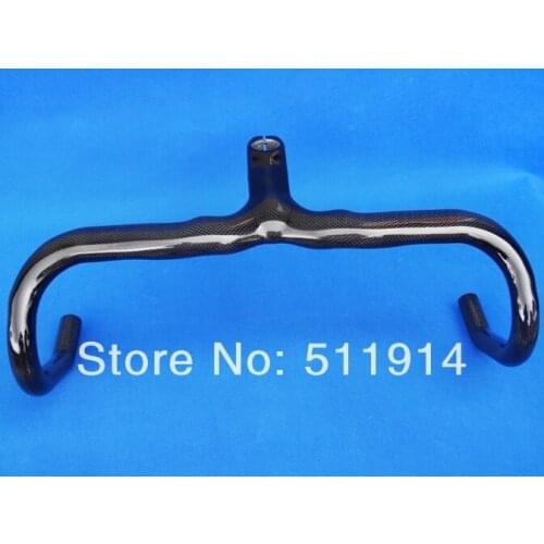 Cycling : Full carbon glossy road bike bicycle handlebar with stem