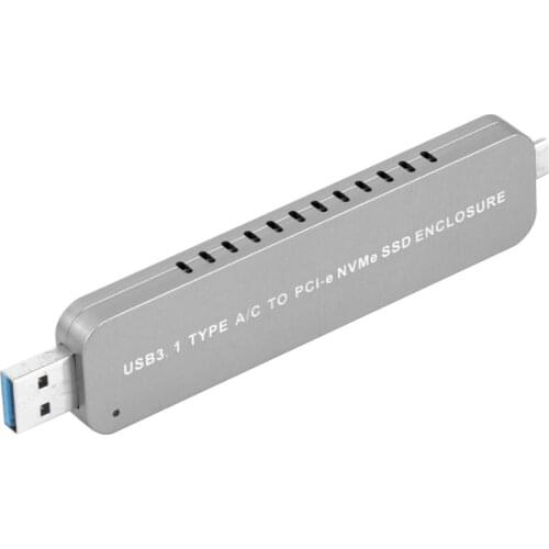 XT-XINTE LM906 USB3.1 TYPE-A+C TO M.2 for NVME SSD Adapter Hard Drive Enclosure External HDD Enclosure for 2242, 2260, 2280 SSD