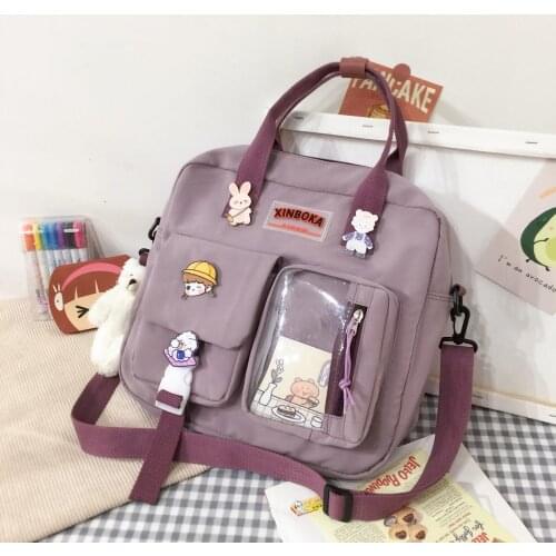 WTUQ Korean Kawaii Women Multi-function Backpack Female Transparent Pocket Schoolbag for Teenage Girls New Travel Shoulder Bags