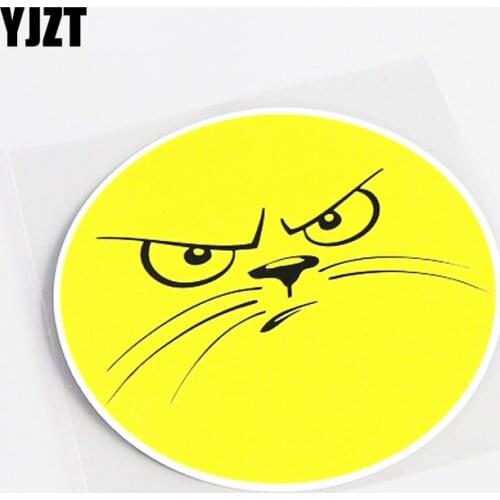 YJZT 12.8CM*12.8CM Cartoon Fun Cat Car Sticker Decal Accessories PVC 13-0586
