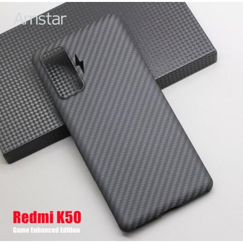 Amstar Real Carbon Fiber Protective Case for Xiaomi Redmi K40 Game Enhanced Edition Ultra-thin Business Aramid Fiber Cover Case