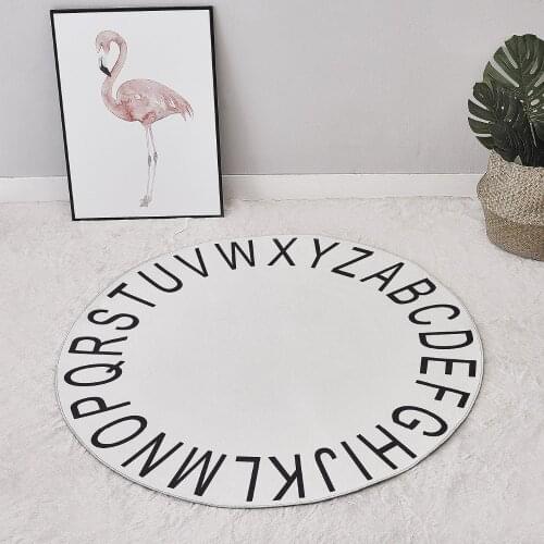120cm Cotton 26 English Word Mat Carpet Children Photography backdrop room decoration White Round ABC RUG Mat for tent paly
