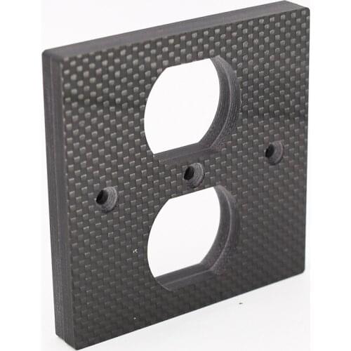 2Pieces Carbon fiber US Socket AC Power Duple Receptacle Cover Outlet Wall Plate Panel 8.5x8.5cm