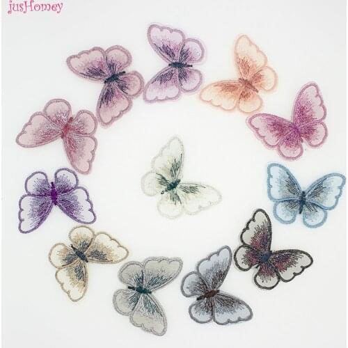 30PCS/lot Mix Embroidery Lace Butterfly Appliques 5cm Translucent Single layer for Party Decor,Garment Embellishment