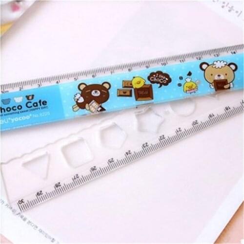 4pcs/lot 30cm Kawaii Candy Color Multifunction Folding Plastic Straight Ruler For Kids Creative Student Gift Office Stationery