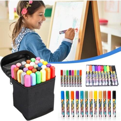 8/10/12/30 Colors Permanent Marker Classic Highlighter Art Drawing Paints Pens Dust-free Chalk For Calligraphy Lettering HOT