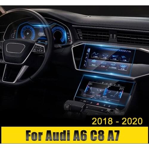 Accessories For Audi A6 C8 A7 2018 2019 2020 Car GPS Navigation Tempered Glass Screen Protector Steel Protective Film
