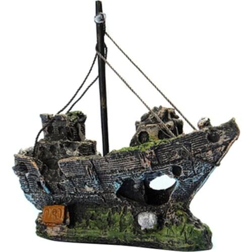 Fish Tank Landscaping Pirate Ships Resin Ship Decorations Suitable for Aquarium Fish Ships CLH@8