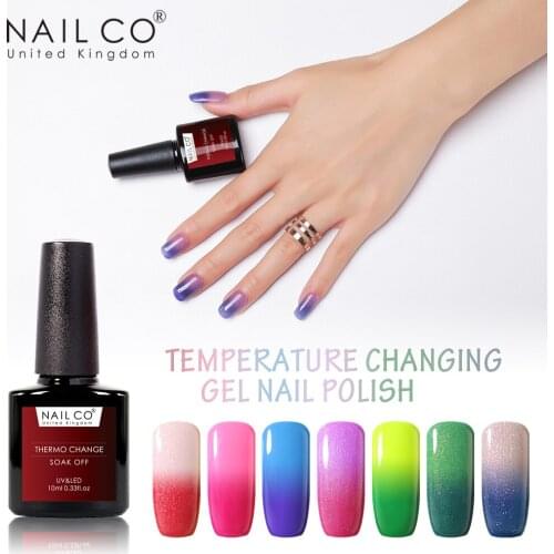 NAILCO 48Colors 10ml Temperature Changing Gel Nail Polish Oil Lacquer Enamel Top Base Coat Gift Health Fashion Gel Nail Polish