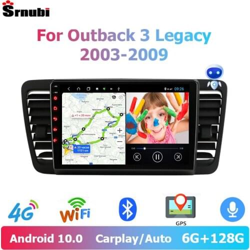 Srnubi 2 Din Android 10 Car Radio for Subaru Outback 3 Legacy 4 2003 - 2009 Multimedia Video Player 4G WIFI GPS Navigaion Stereo