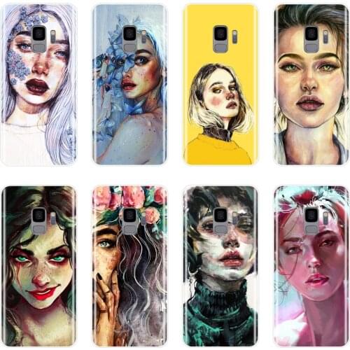 Art Girl Case For Samsung Galaxy Note 4 5 8 9 Soft Silicone Back Cover For Samsung Galaxy S8 S9 Plus S5 S6 S7 Edge Phone Case