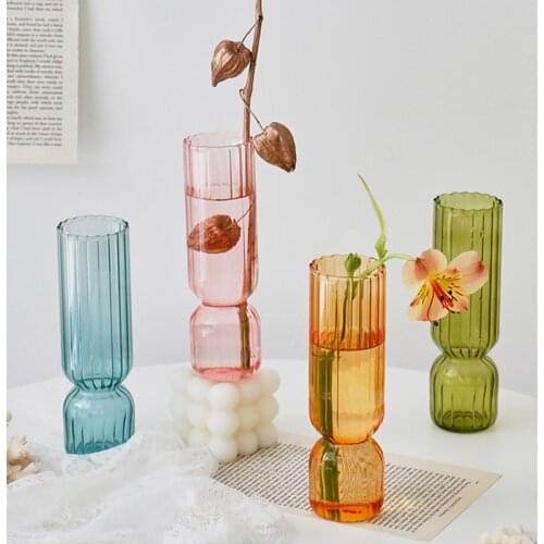 INS Creative Glass Vase Nordic Home Decorative Vase Hydroponic Terrarium Arrangement Container Table Mini Flower Vases Gifts