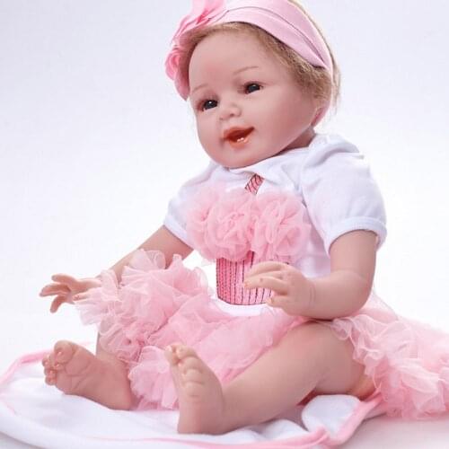 22 Inch Baby Reborn Dolls 55CM Touch Vinyl Babies Newborn DOLL Toy lifelike Realistic Bonecas with Smile TOYS Playmate Christmas