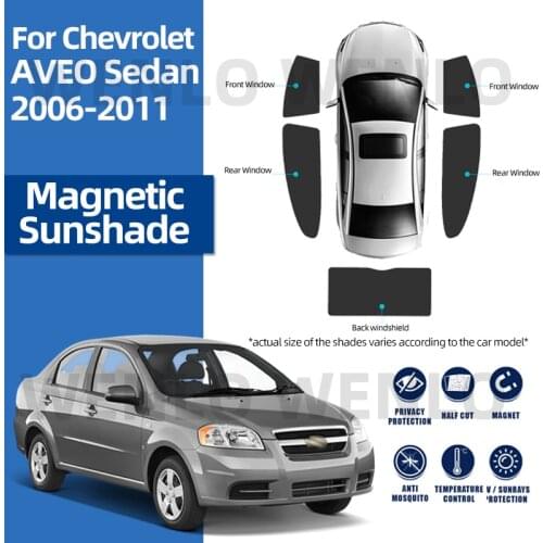 For Chevrolet AVEO Sedan 2006-2011 Magnetic Mesh Custom Foldable Sun Visor Windshield Curtain Easy Installment Car Nylon Covers