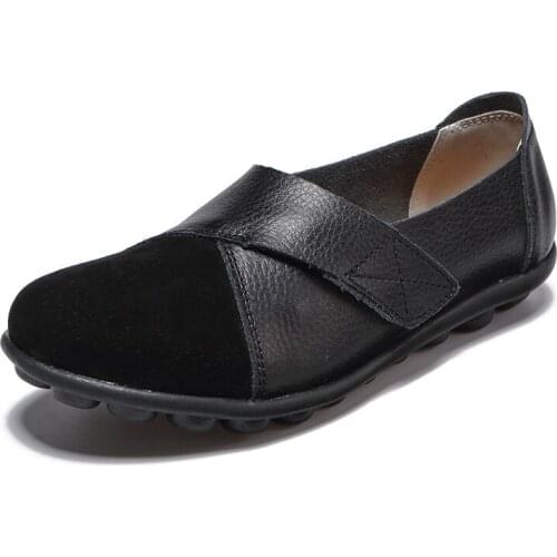2021 Women Vulcanize Shoes Casual Breathable Shoes Female Soft Genuine Leather Flats Ladies Sneakers Women