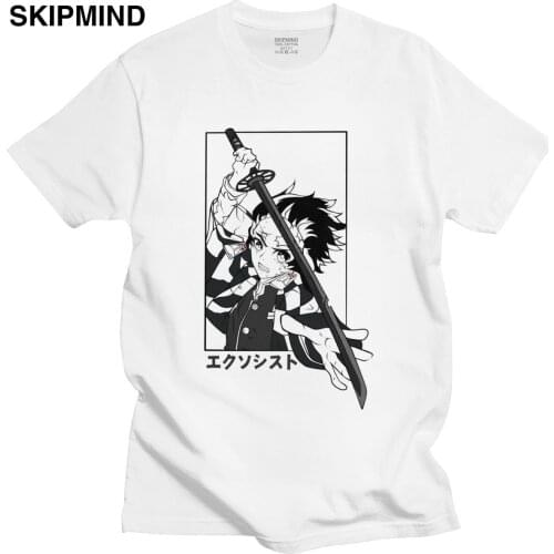 Demon Slayer Kimetsu No Yaiba T Shirt Men Cotton Leisure T-shirt Short Sleeved Japanese Anime Manga Tanjiro Kamado Tee Top Gift