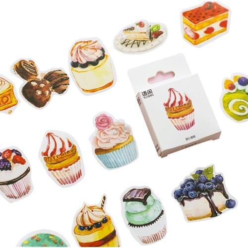50pcs/pack Sweet Cake Sticker Pack Mini Paper Sticker Decoration DIY Ablum Diary Scrapbooking Label Sticker