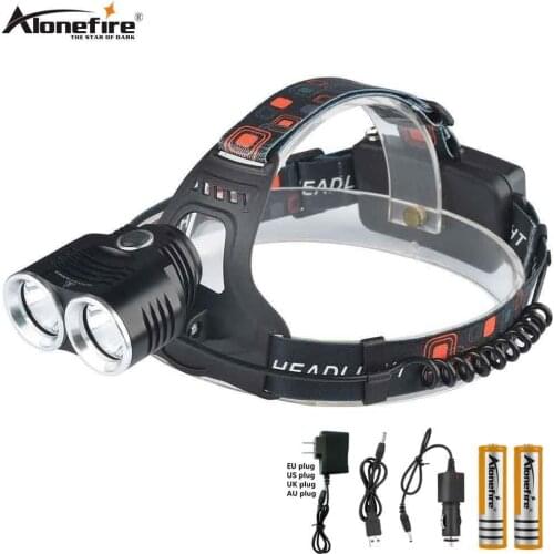 AloneFire HP29 CREE T6 led headlamp headlight 18650 Head Light Cycling Flashlight cree 2T6 led hunting flashlight head torch