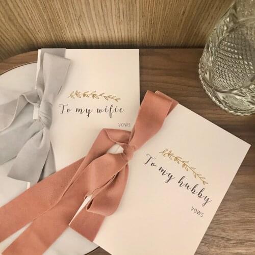 New Wedding Favor Advanced Flora merry Speech Book Ribbon The Guests Creative His And Her Vows Card Photo Props 2pcs/set