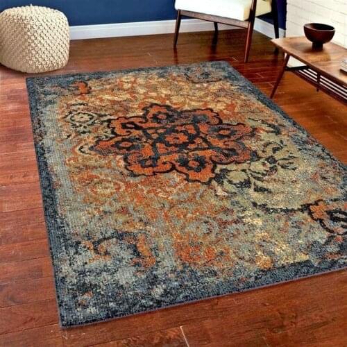 New Living Room Bedroom Carpet Crawling Mat Nordic Retro Lattice Printing Sofa Cushion Safety Non-slip Home Decoration Products