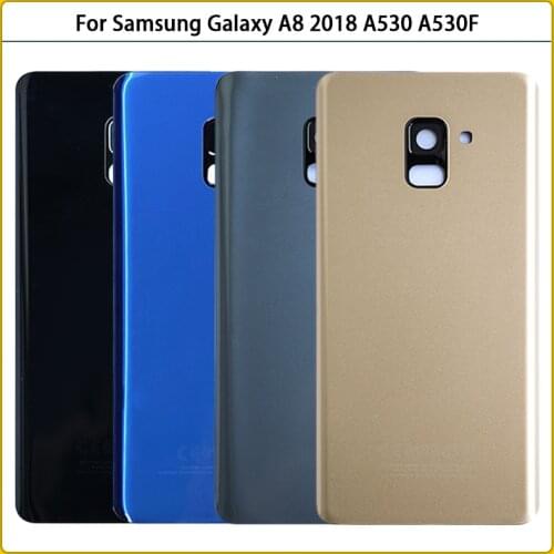 New A530 Rear Housing Case For Samsung Galaxy A8 A530F / A8 2018 A8 Plus A730 Glass Battery Cover Door Back Cover Sticker