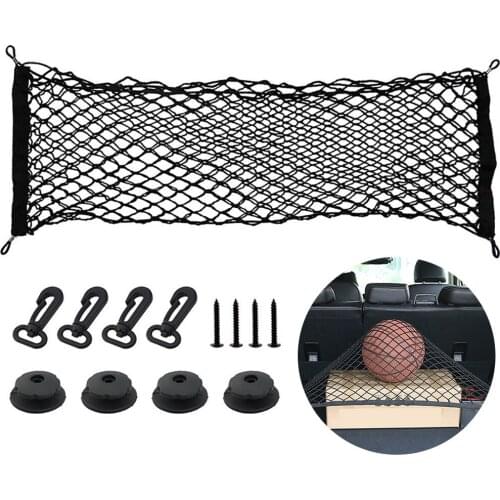 Car Accessories Organizer Car Trunk Net Nylon SUV Auto Cargo Storage Mesh Holder Universal Automotive Luggage Bag Travel Pockets