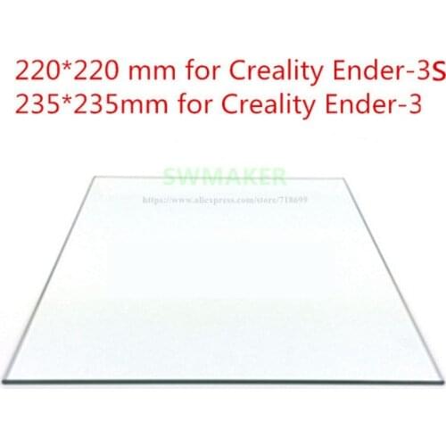 220/235mm Borosilicate Glass Bed 3mm /4mm thickness for Creality Ender-3 / 3S 3D printer part mat surface Heated Bed