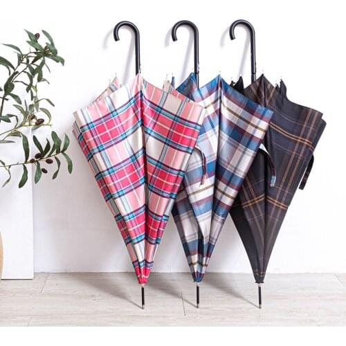 Parachase Umbrella Rain Women British Style Plaid Golf Umbrella Automatic Ultralight Paraguas Travel Long Handle Umbrellas Girls