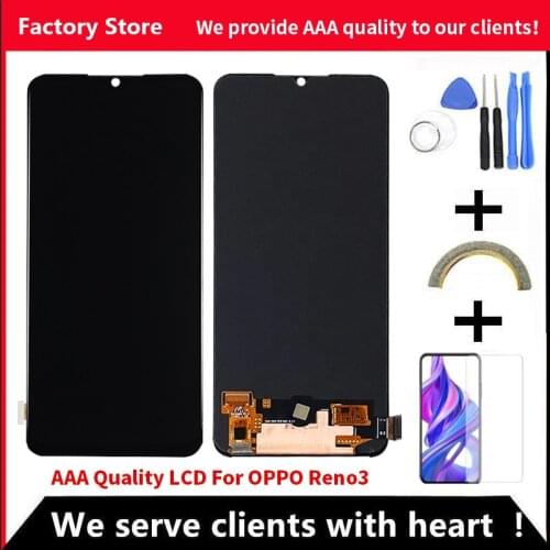 Support Fingerprint AMOLED For OPPO RENO 3 LCD Display Screen For OPPO RENO 3 LCD Display Screen Assembly 2400*1080 Resolution