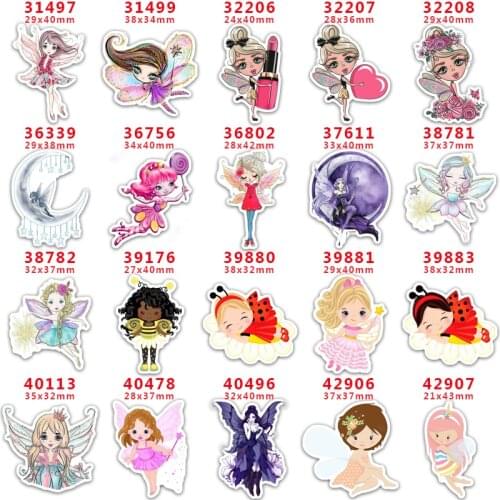 DIY Craft Supplies Sewing Accessories Cartoon Fairy Printed Planar Resins Mold 10 Pieces. PR-31497