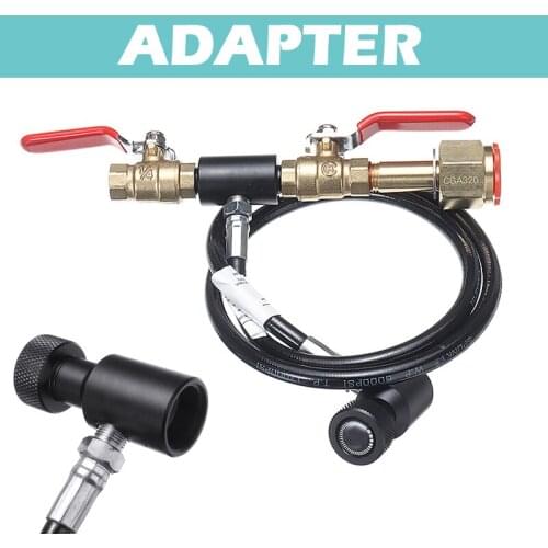 Soda water Bottle Tank Cylinder Filling Station CO2 Refill Charging Adapter 36'' Durable Hose Quick Refilling Tool CGA320 Thread