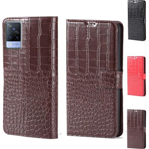 For Vivo V21 Luxury Crocodile design Flip Leather Wallet Phone Case For Vivo V21e 4G Stand Function Phone cover card slot