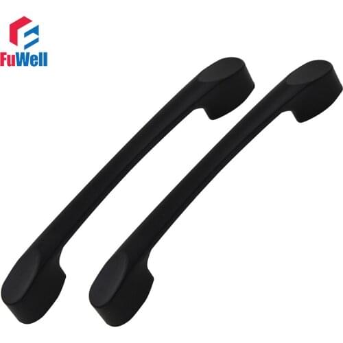 2pcs Black Furniture Handle Grips Zinc Alloy Handles Pull for Kitchen Cabinet 96mm Hole Centers Distance Handles for Furniture